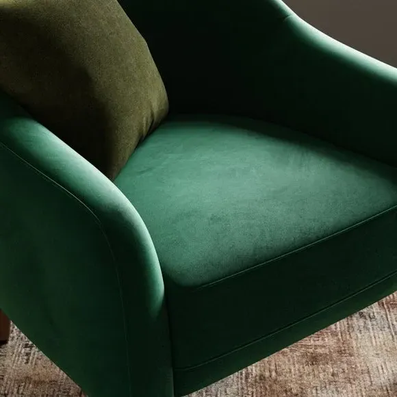 Tub Chair with Foam Seat - Bottle Green, Velvet