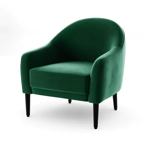 Tub Chair with Foam Seat - Bottle Green, Velvet