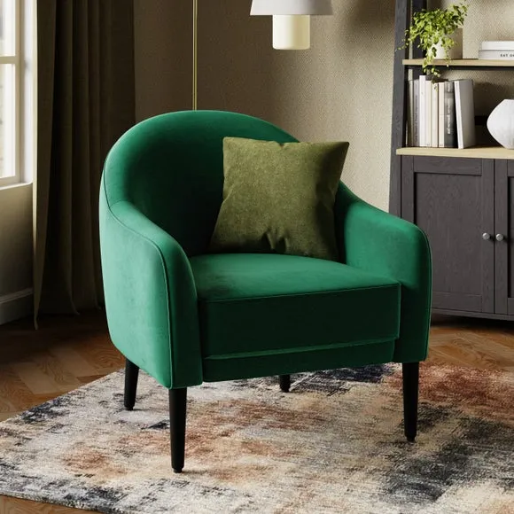 Tub Chair with Foam Seat - Bottle Green, Velvet image