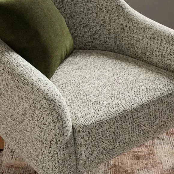 Tub Chair with Foam Seat - Monochrome, Boucle