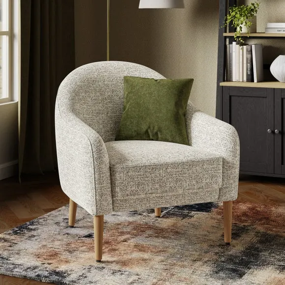Tub Chair with Foam Seat - Monochrome, Boucle image
