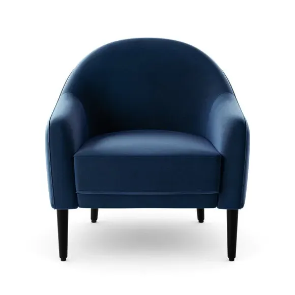 Tub Chair with Foam Seat - Navy, Velvet