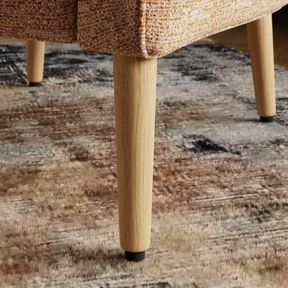 Tub Chair with Foam Seat - Orange, Boucle