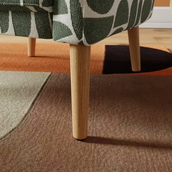 Tub Chair with Geometric Print - Teal, Fabric
