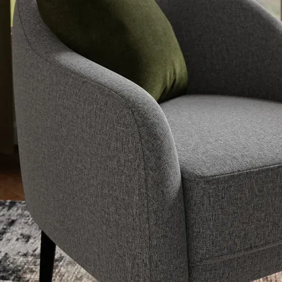 Tub Chair with Textured Upholstery - Charcoal