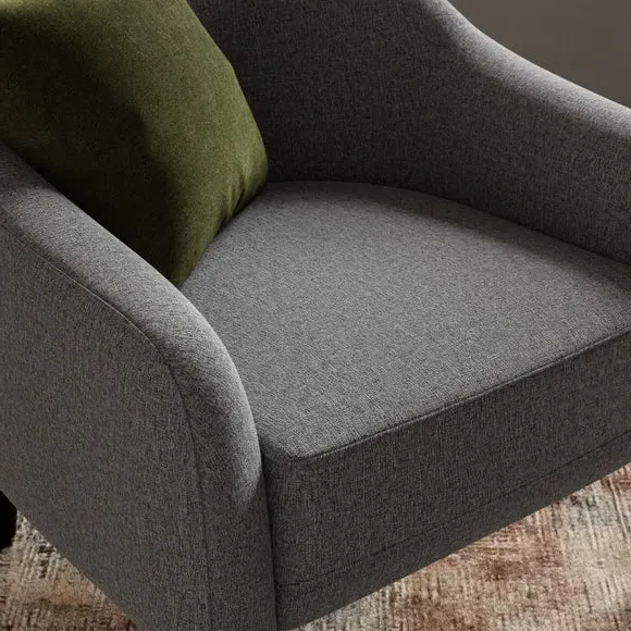 Tub Chair with Textured Upholstery - Charcoal