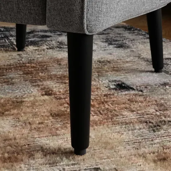 Tub Chair with Textured Upholstery - Charcoal
