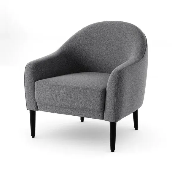 Tub Chair with Textured Upholstery - Charcoal