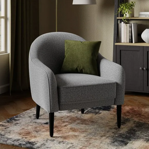 Tub Chair with Textured Upholstery - Charcoal image
