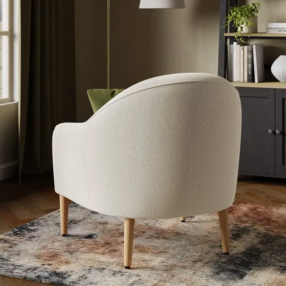 Tub Chair with Textured Upholstery - Natural