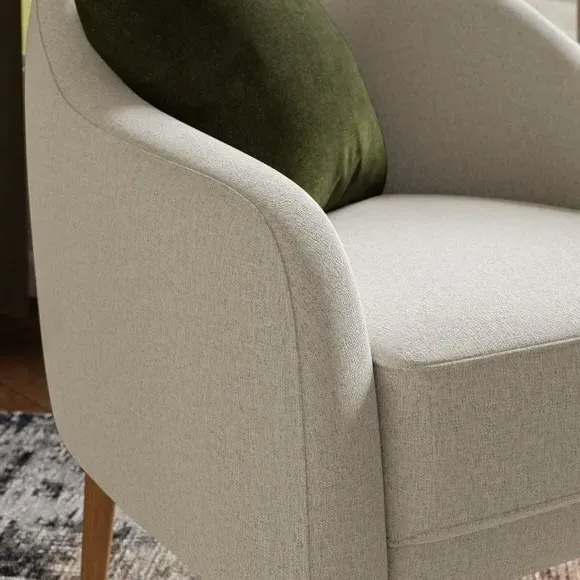 Tub Chair with Textured Upholstery - Natural