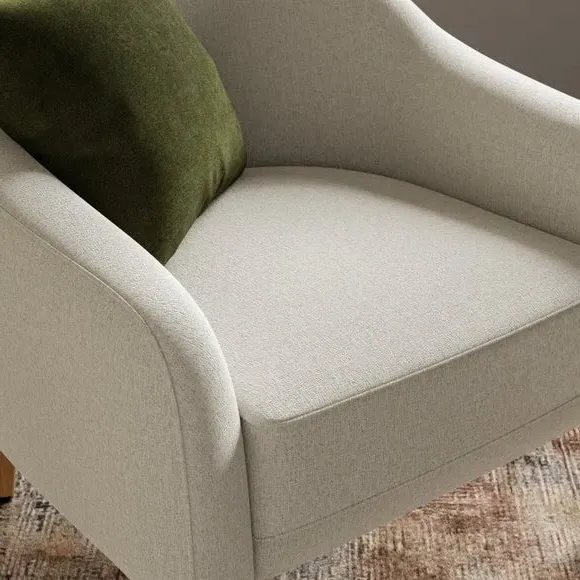 Tub Chair with Textured Upholstery - Natural