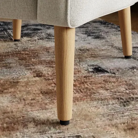 Tub Chair with Textured Upholstery - Natural