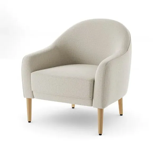 Tub Chair with Textured Upholstery - Natural