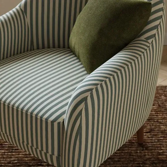Tub Chair Woven Stripe - Racing Green, Fabric