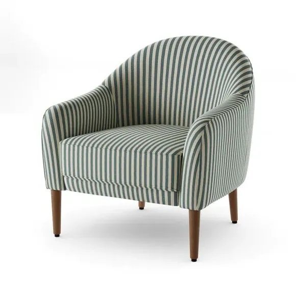 Tub Chair Woven Stripe - Racing Green, Fabric