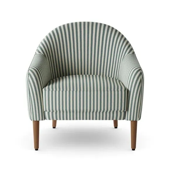 Tub Chair Woven Stripe - Racing Green, Fabric