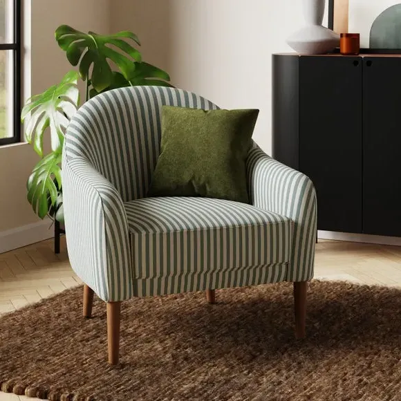 Tub Chair Woven Stripe - Racing Green, Fabric image