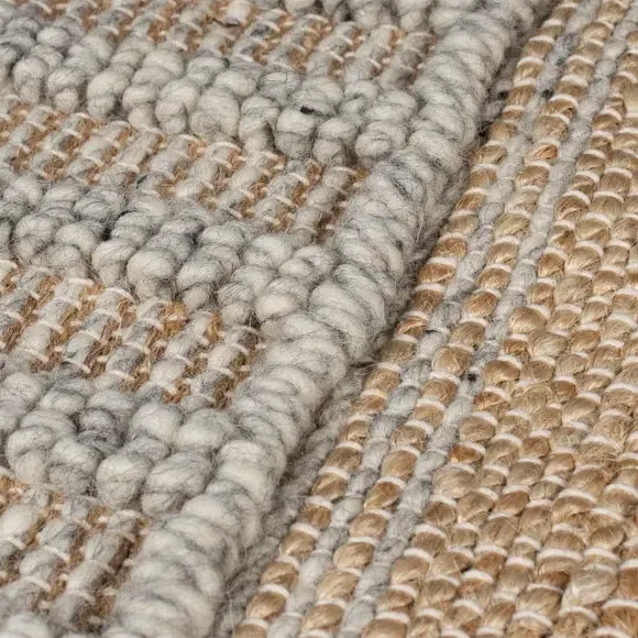 Tufted Area Rug with Tassels - Grey, Jute