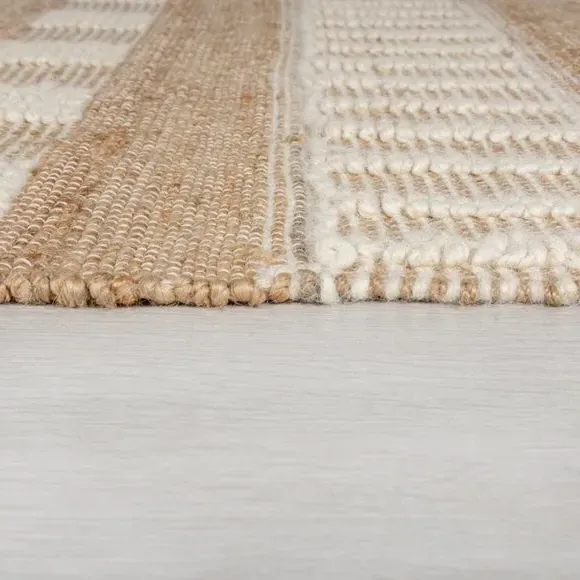 Tufted Area Rug with Tassels - Natural, Jute