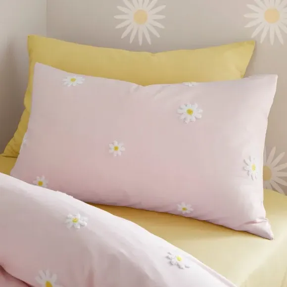 Tufted Daisy Duvet Cover Set - Pink