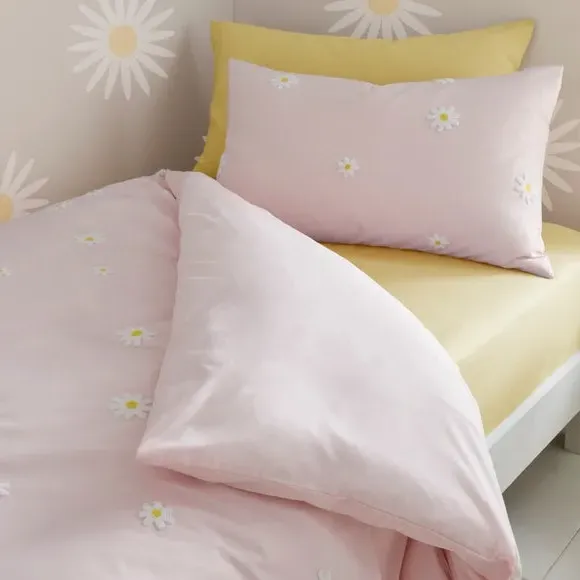 Tufted Daisy Duvet Cover Set - Pink