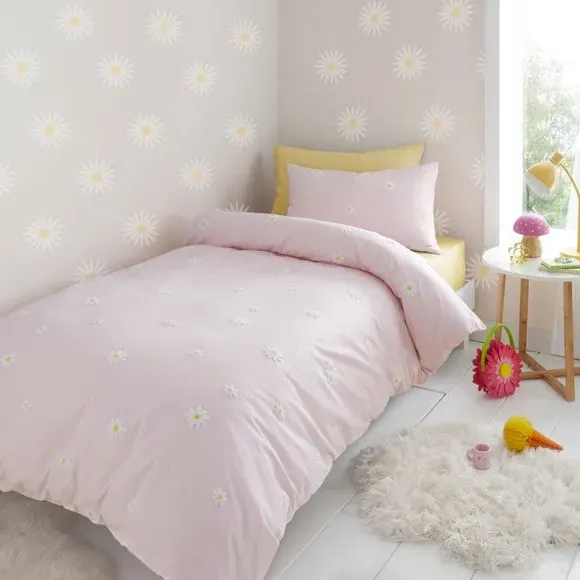 Tufted Daisy Duvet Cover Set - Pink image