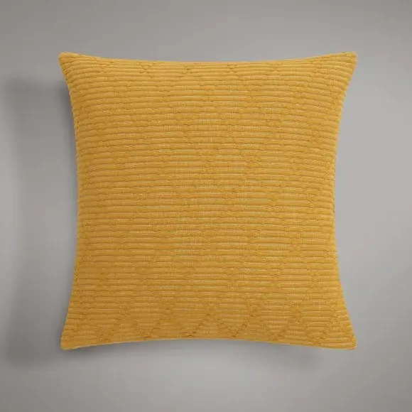 Tufted Diamond Cushion Cover - Ochre, Cotton