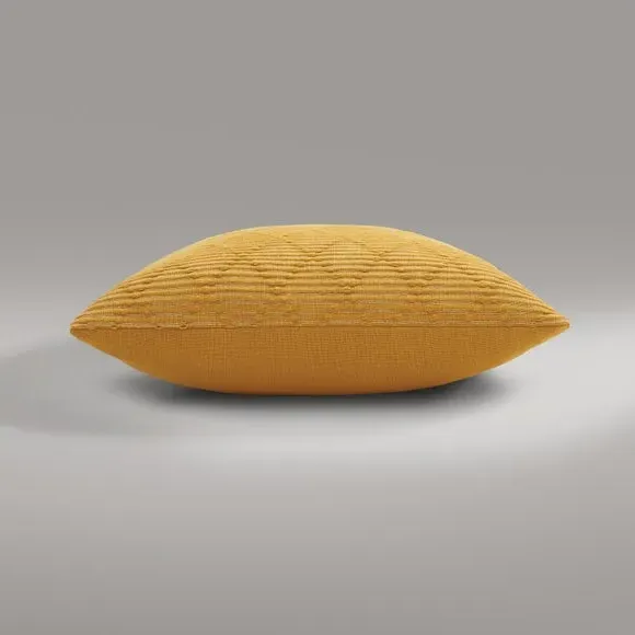 Tufted Diamond Cushion Cover - Ochre, Cotton