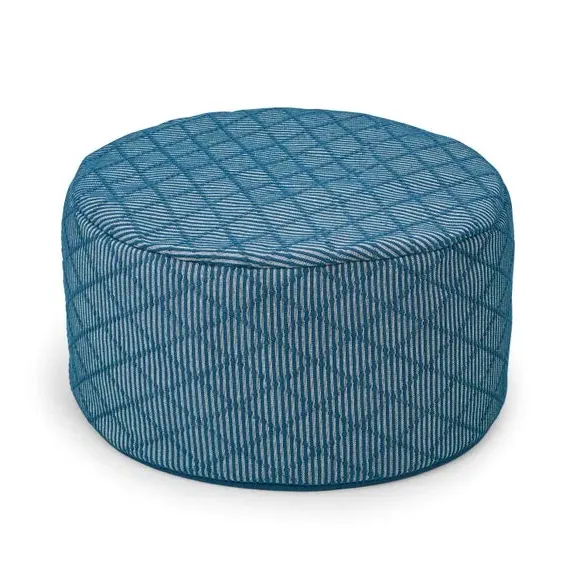 Tufted Diamond Pouffe - Navy, Cotton