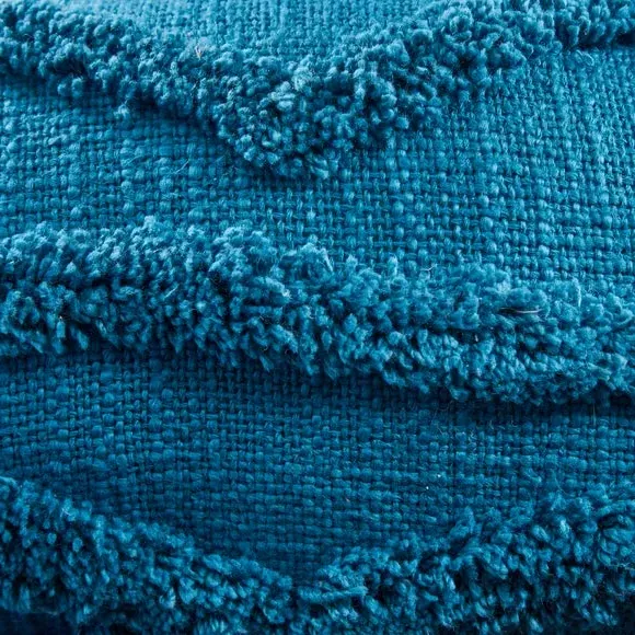 Tufted Draught Excluder - Teal, Cotton