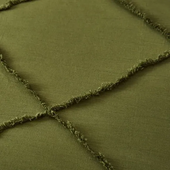 Tufted Duvet Cover Set - Olive, Cotton