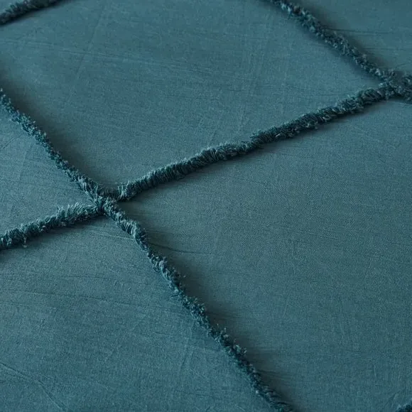 Tufted Duvet Cover Set - Pacific Blue, Cotton