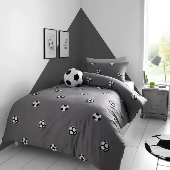 Tufted Football Duvet Cover Set - Grey image