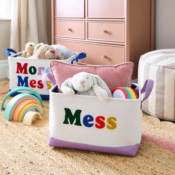 Tufted Storage Basket with Handles - Multicolor