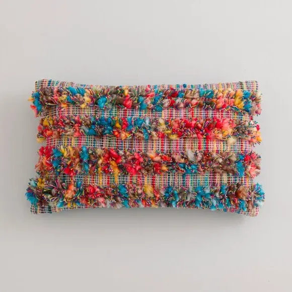 Tufted Stripe Cushion - Multicolor, Cotton