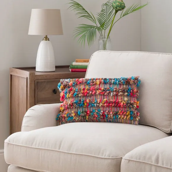 Tufted Stripe Cushion - Multicolor, Cotton image