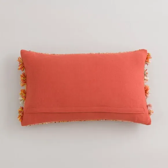 Tufted Stripe Cushion - Orange, Cotton
