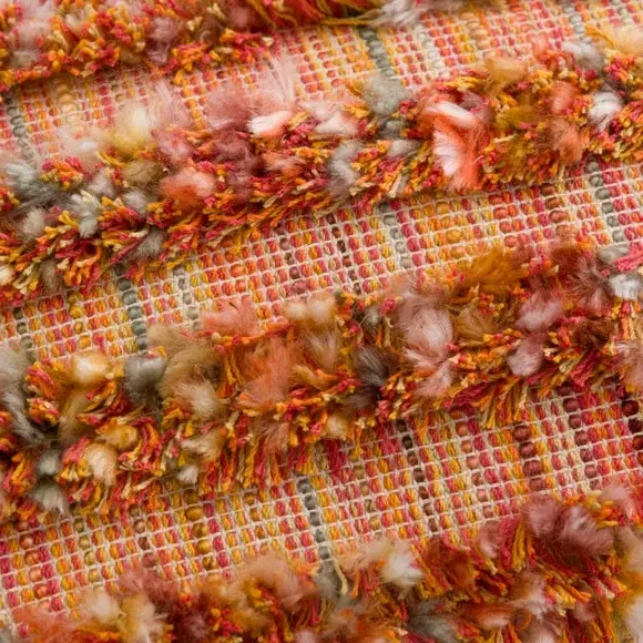 Tufted Stripe Cushion - Orange, Cotton
