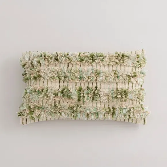 Tufted Stripe Cushion - Sage, Cotton