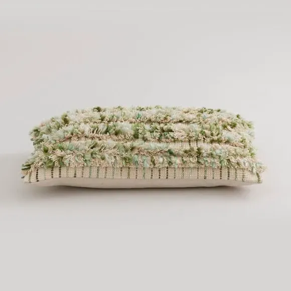 Tufted Stripe Cushion - Sage, Cotton