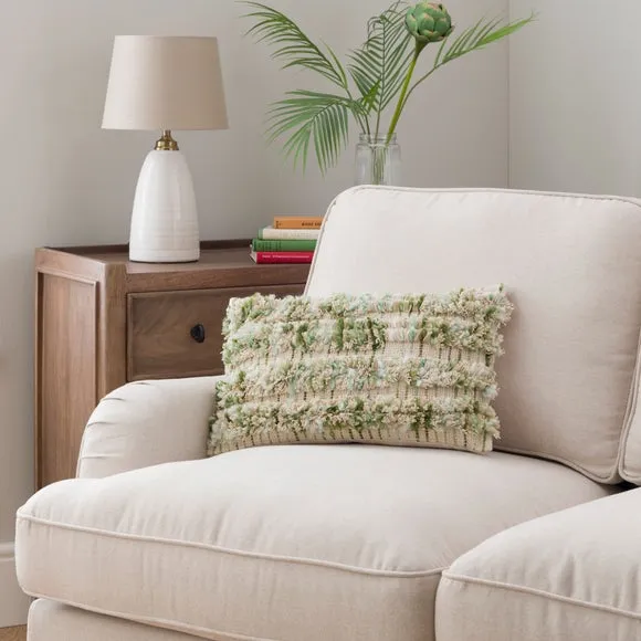 Tufted Stripe Cushion - Sage, Cotton