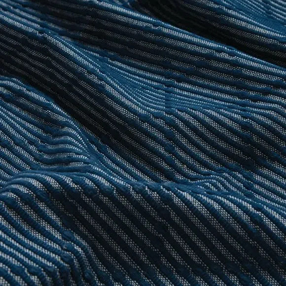 Tufted Throw Blanket Diamond Pattern - Navy, Cotton