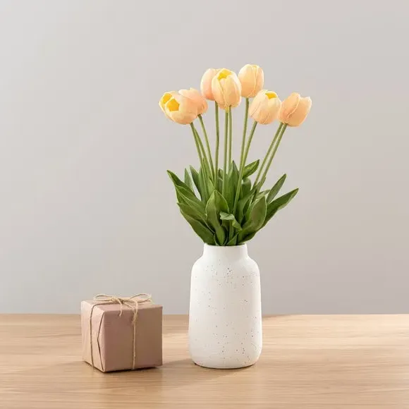 Tulip Bouquet Gift Set with Candle - Orange