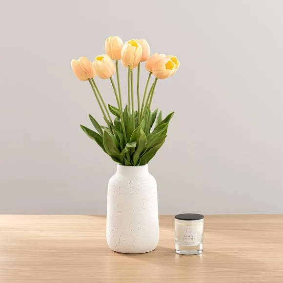 Tulip Bouquet Gift Set with Candle - Orange image