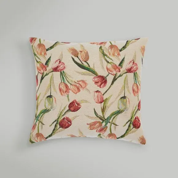 Tulip Cushion Cover with Zipper - Natural