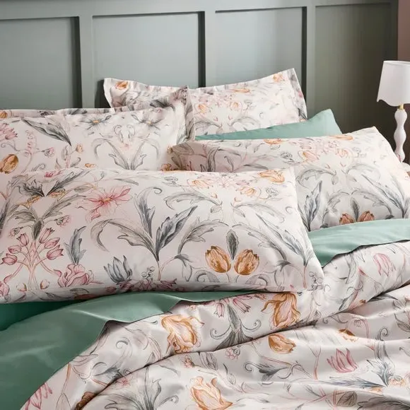 Tulip Floral Duvet Cover Set - Natural, Cotton
