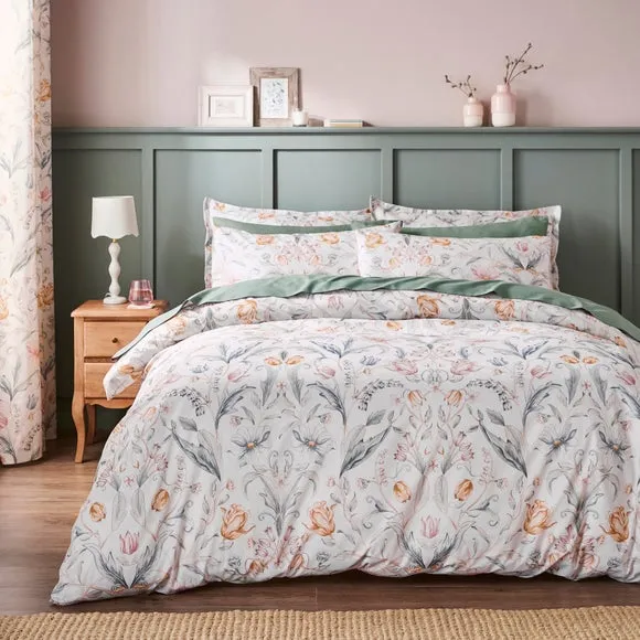 Tulip Floral Duvet Cover Set - Natural, Cotton image
