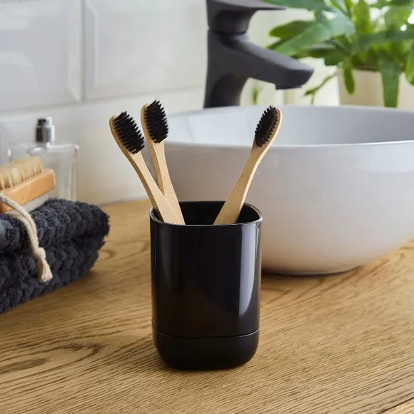 Tumbler Toothbrush Holder - Black, Plastic image
