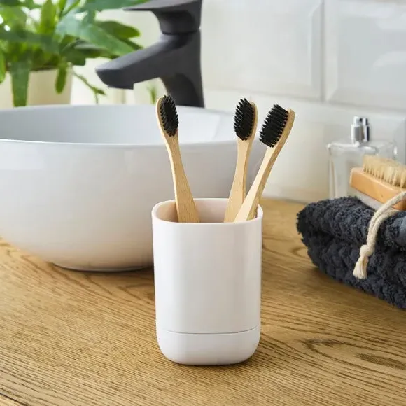 Tumbler Toothbrush Holder - White, Plastic